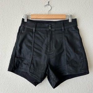 DL1961 Premium Denim Emilie Short High Rise Vintage 4" Black Coated